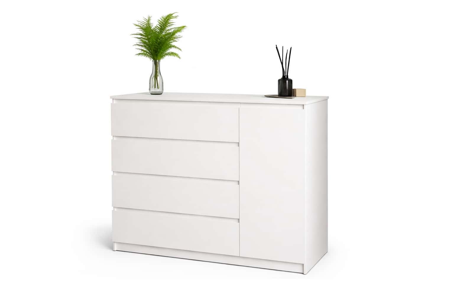 Комод в спальню MebelStar Нео 1Д4Ш Аляска білий